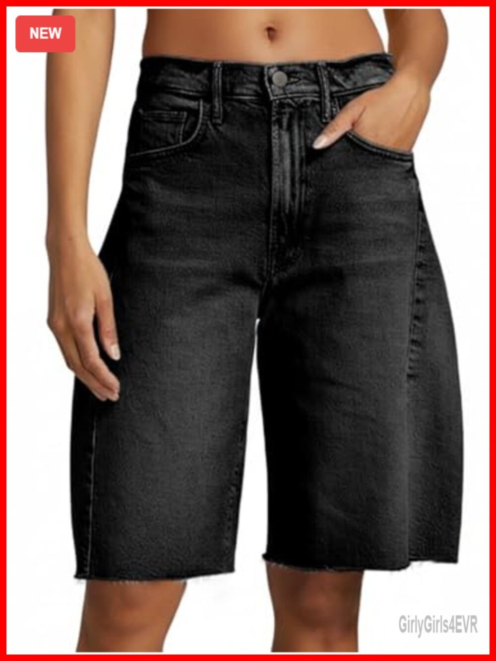 High Waisted Wide Leg Denim Shorts Bermuda Baggy Y2K Streetwear